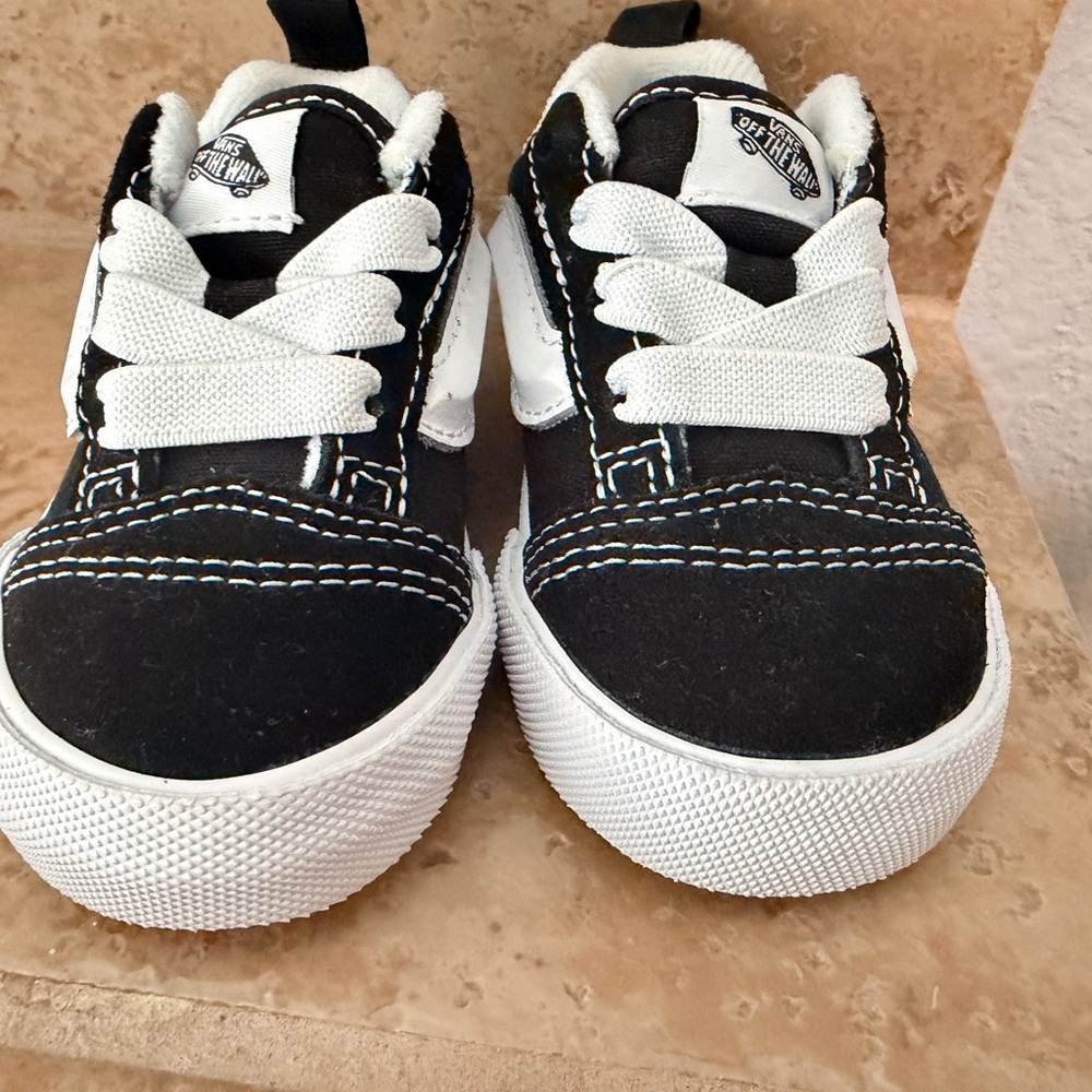 Vans Kids Classic Black and White Sneakers